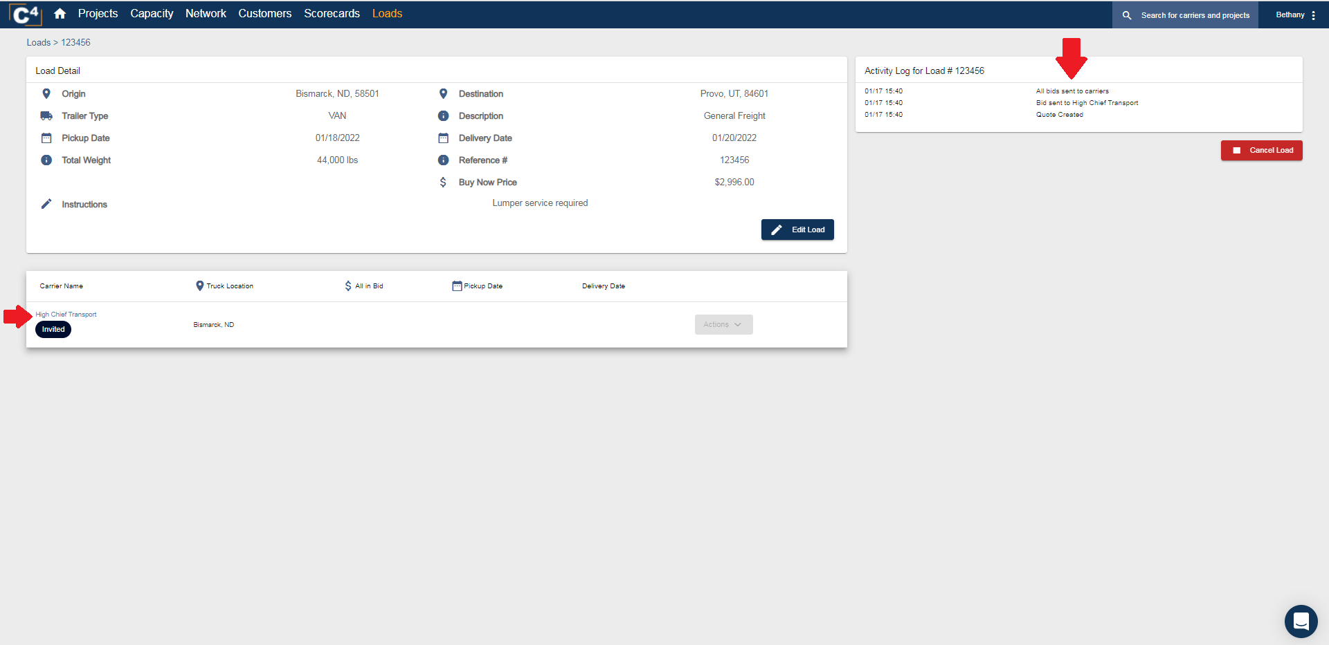 Monitoring my Booking Assistant Load Bids